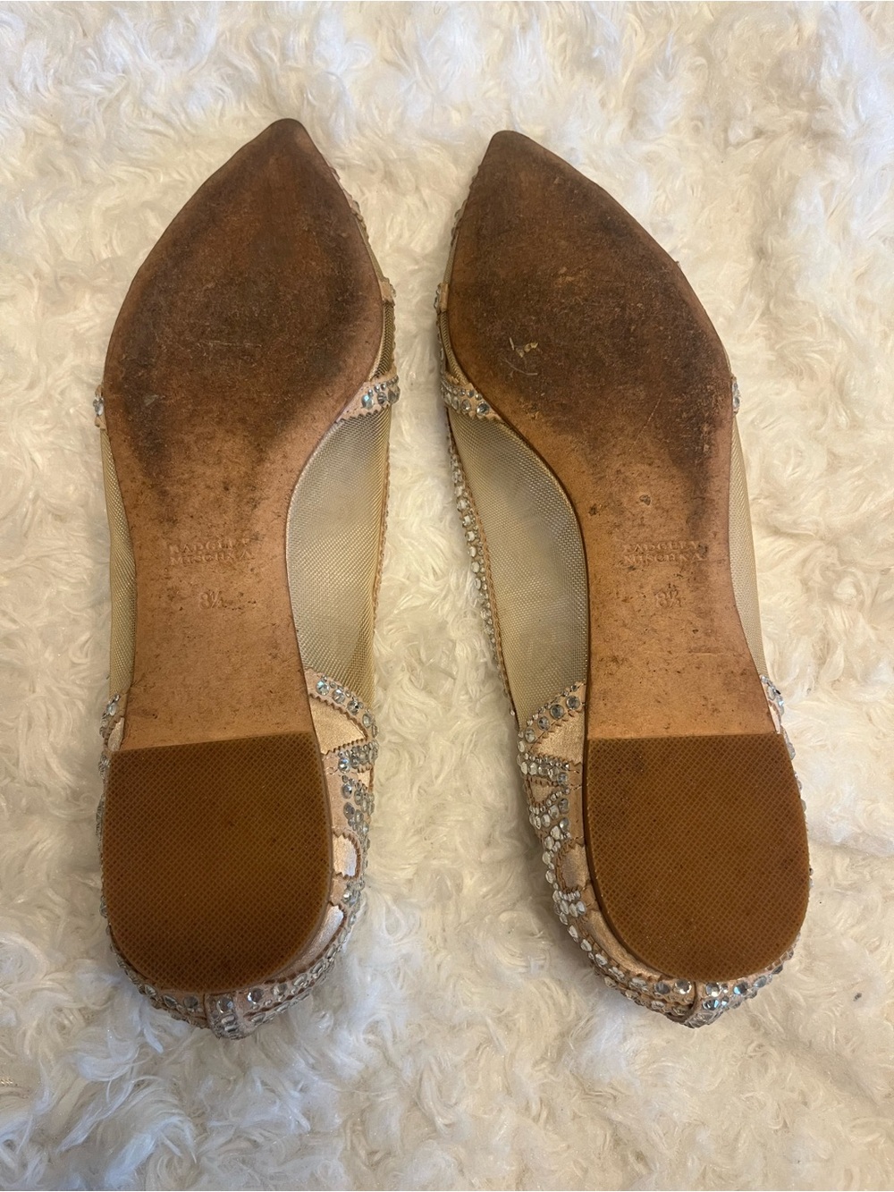 Badgley Mischka Gigi Crystal-Embellished Pointed Toe Flats - Picture 6 of 7